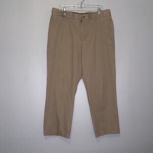 Duluth, Khaki cotton straight leg pants, Men's 38x30 with adjustable waist
